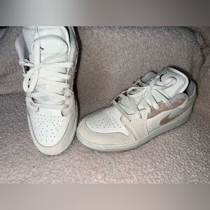 Nike Air Jordan 1 Low in White and Tan